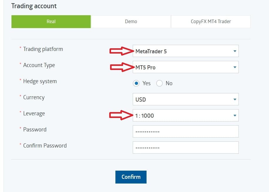 Creating an account