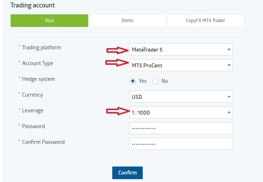Creating an account